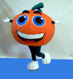 Mascota disfraz naranja gomaespuma